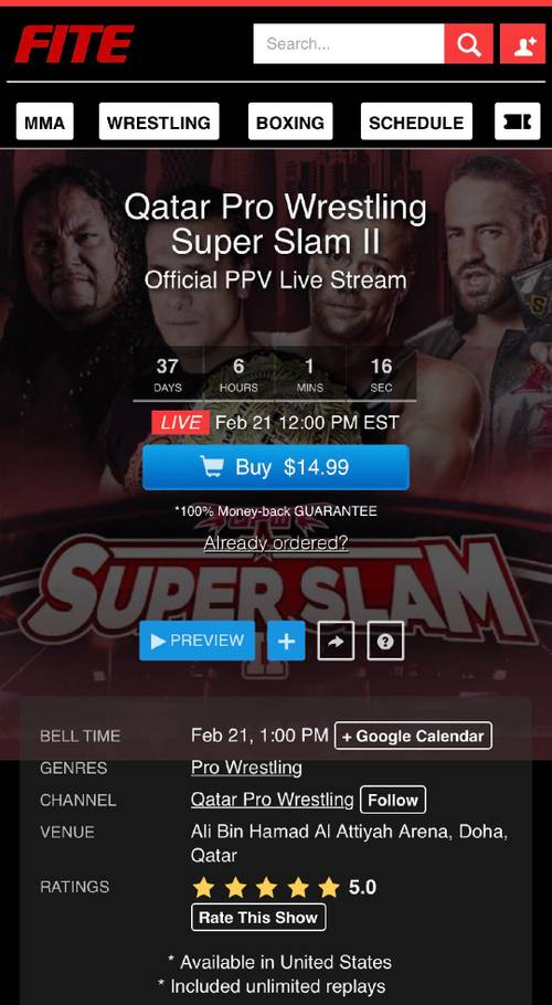 QPW: Qatar Pro Wrestling presentará Super Slam 2 en Fite TV 2