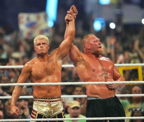 Brock Lesnar muestra su respeto a Cody Rhodes en SummerSlam 2023 (05/08/2023) / WWE