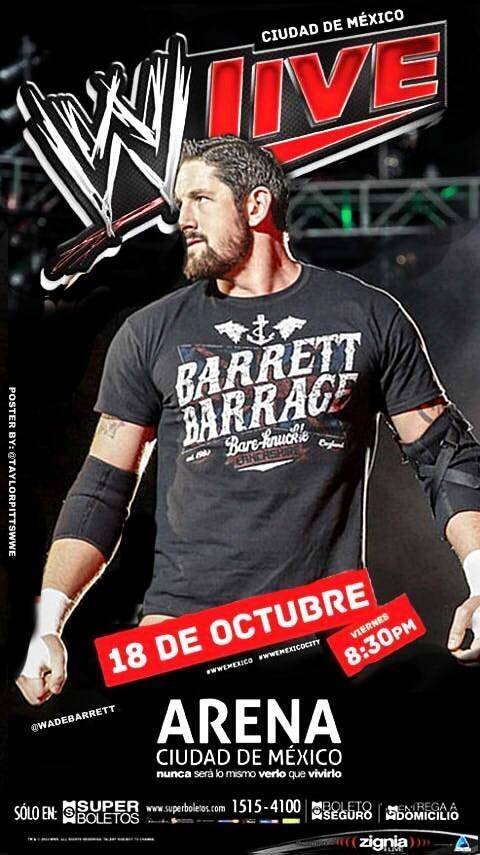 Wade Barrett en WWE Live Mexico - imagen por @TaylorPittswwe