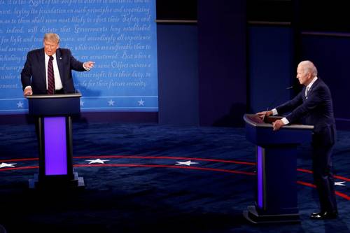 Donald Trump y Joe Biden en el Debate Presidencial