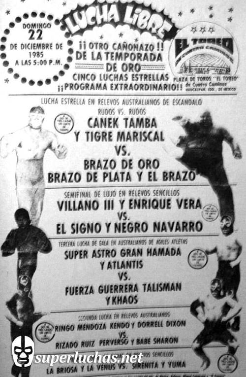 Cartel de El Toreo (22 de diciembre de 1985)