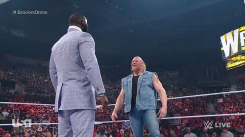 Brock Lesnar y Omos en WWE RAW 13 de marzo 2023