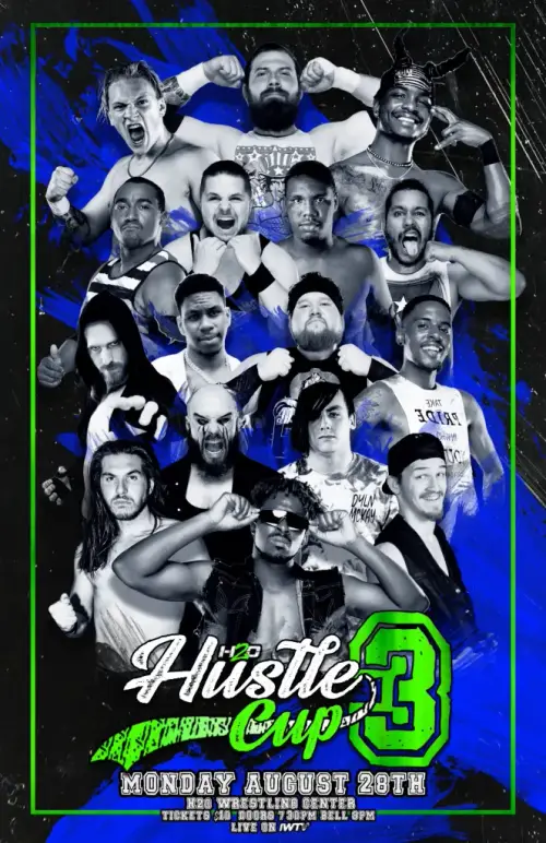 Un cartel del evento de lucha libre Hustle Cup 3.