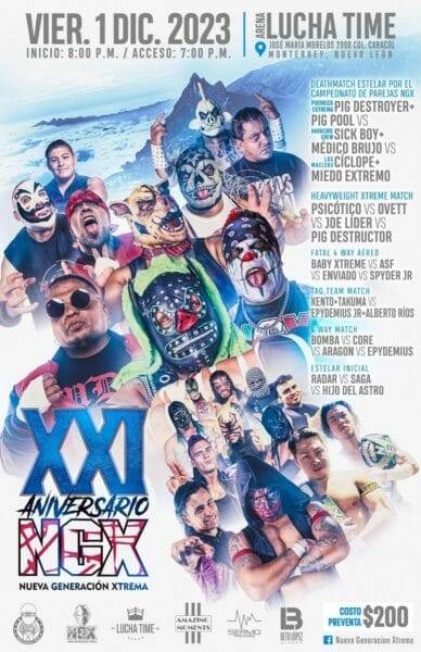 Superluchas - NGX celebrará su XXI Aniversario Extremo con un evento de lucha increíble.