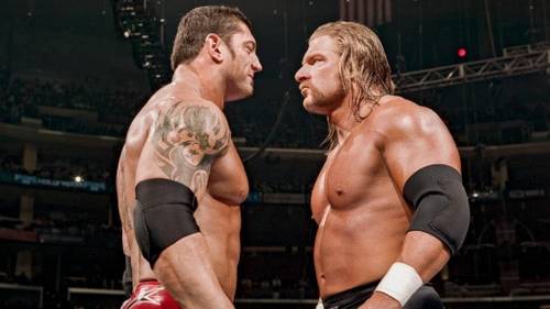Batista y Triple H cara a cara en WrestleMania 21