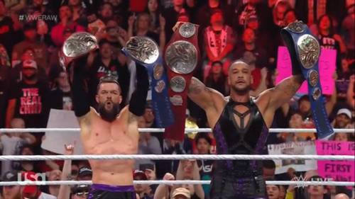 Finn Bálor y Damian Priest de The Judgment Day como Campeones Mundiales de Parejas WWE en RAW (29/01/2024) / WWE