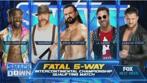 Kofi Kingston vs Sheamus vs Drew McIntyre vs LA Knight vs Karrion Kross para el SmackDown del 10 03 2023 WWE