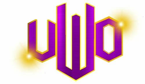 Superluchas - Un logo morado y dorado con la palabra wu para Resultados Unified Wrestling Oklahoma 16 de diciembre 2023.