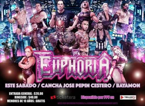 Superluchas - El cartel del evento de lucha libre de euforia.