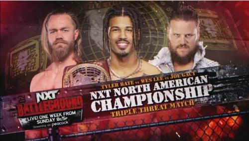 Tyler Bate vs Wes Lee vs Joe Gacy NXT Battleground WWE