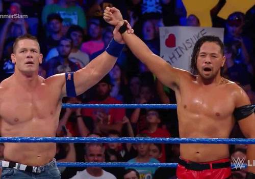 Shinsuke Nakamura tras vencer a John Cena en WWE SmackDown Live (01/08/2017) / Twitter.com/WWE