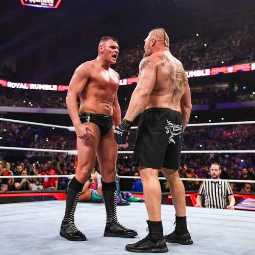 Gunther y Brock Lesnar en Royal Rumble 2023