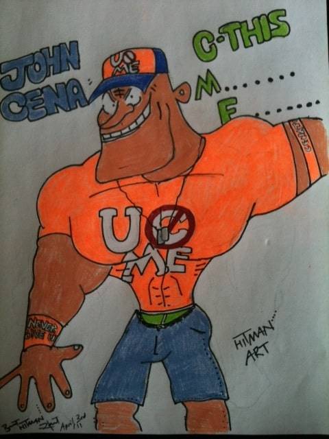 John Cena / Dibujo por Bret Hart - Twitter.com/BretHart