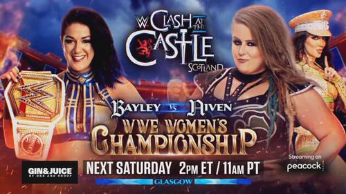Bayley defiende el Campeonato Femenil WWE ante Piper Niven en el evento premium WWE Clash at the Castle Scotland 2024 (15.06.2024) - WWE