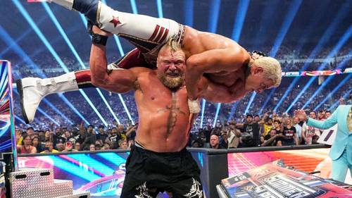Brock Lesnar y Cody Rhodes en SummerSlam 2023 - WWE