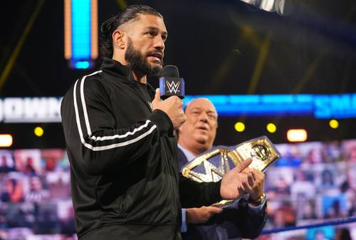 Roman Reigns y Paul Heyman el pasado viernes en SmackDown