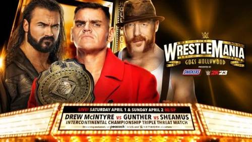 Drew McIntyre vs Gunther vs Sheamus WrestleMania 39 WWE