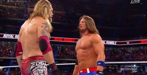 Edge y AJ Styles en el PPV WWE Royal Rumble 2020 / WWE