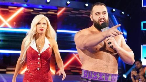 Lana (CJ Perry) y Rusev (Miro) en la WWE
