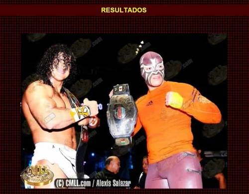 Rush y La Máscara son decretados nuevos Campeones de Parejas versión CMLL, ante la lesión de Rey Bucanero / Arena México - 18 de octubre de 2013 / Captura de pantalla por Dement X-treMEX 187 - cmll.com