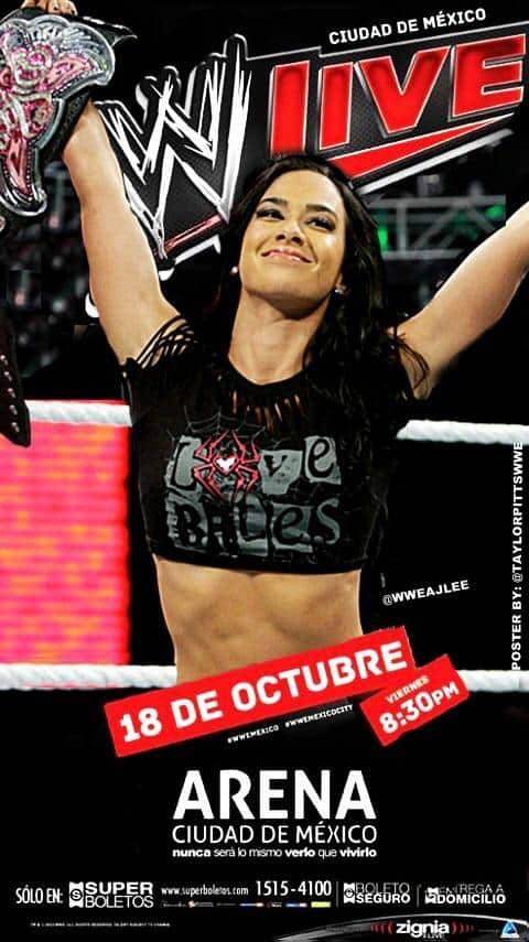 AJ Lee en WWE Live Mexico - imagen por @TaylorPittswwe