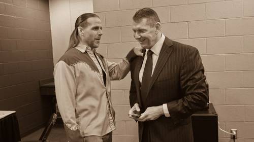 Shawn Michaels y Vince McMahon tras bambalinas (Backstage) en WWE / WWE