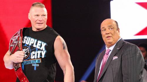 Brock Lesnar y Paul Heyman / WWE Brock Lesnar en el Royal Rumble 2020