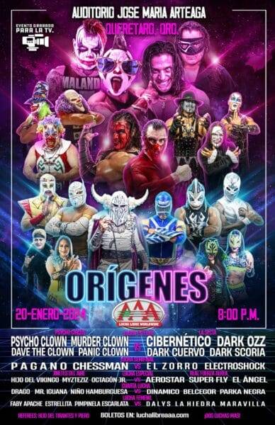 Superluchas - Un cartel de Orígenes para la gira del evento de lucha libre AAA Lucha Libre.