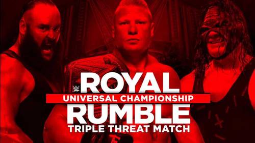Brock Lesnar defiende el Campeonato Universal WWE ante Braun Strowman y Kane en el PPV WWE Royal Rumble 2018 (28/01/2018) / Twitter.com/WWE