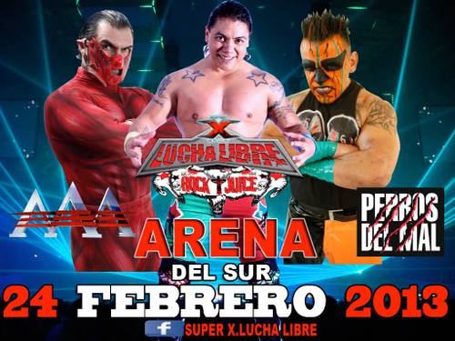 Super X: Halloween vs. Electroshock en Lucha Xtrema - Arena del Sur - 24 de enero de 2013