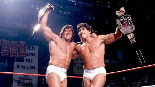 Rick Martel y Tito Santana como Campeones de Parejas WWF